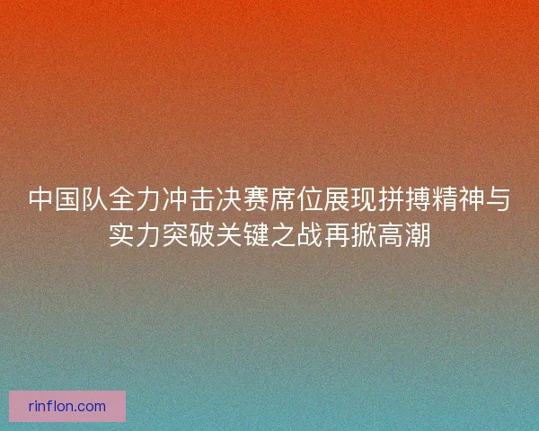 中国队全力冲击决赛席位展现拼搏精神与实力突破关键之战再掀高潮